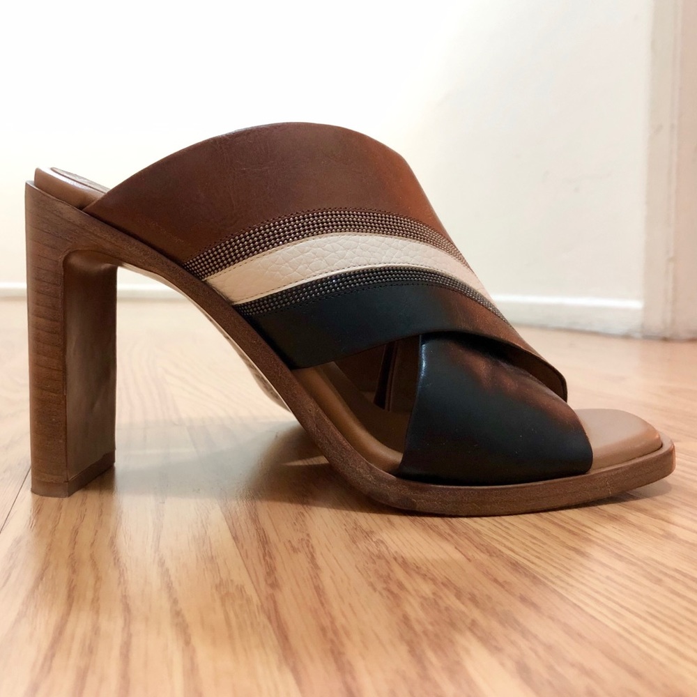 Brunello Cucinelli Bi-color Block Heels 37.5 - Picture 3 of 6